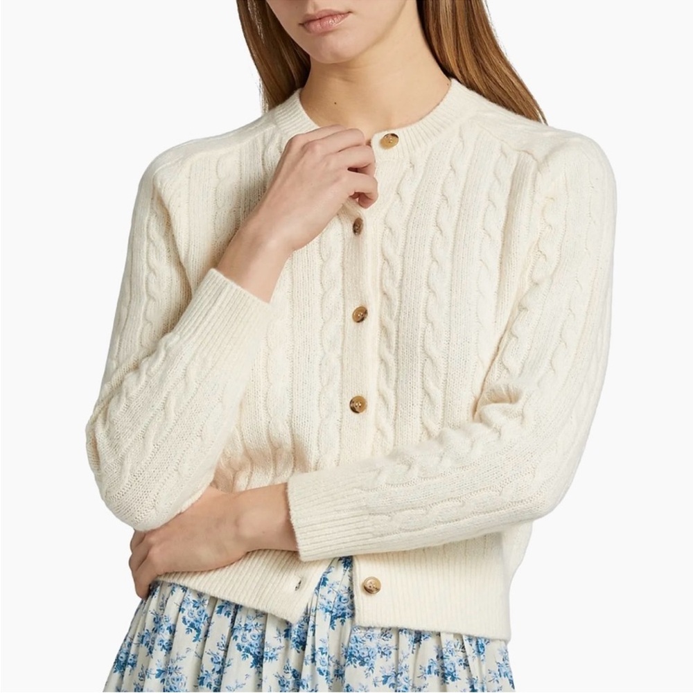 Doen Penrose Cardigan in Sea Salt Wool Linen Cotton XS Minimalist Clean Beauty - Picture 7 of 16